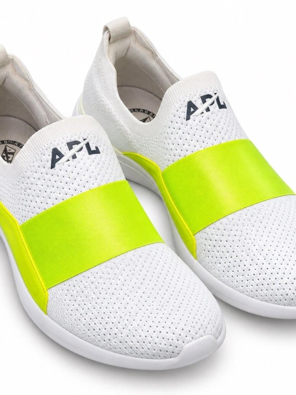 APL TechLoom Bliss Slip On Running Sneakers Triple White Black Size 8